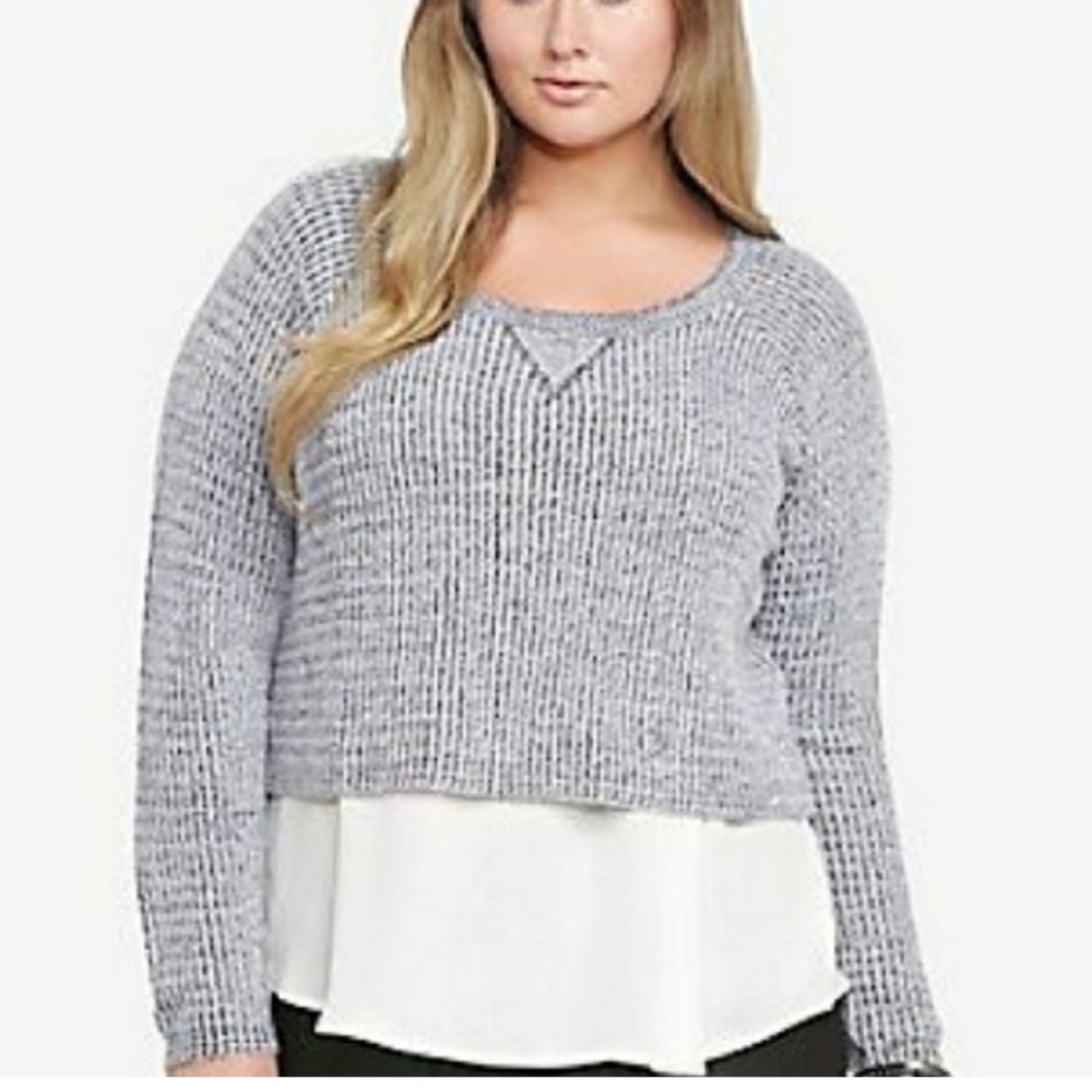 Torrid cropped gray sweater 4x